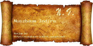Nuszbaum Indira névjegykártya